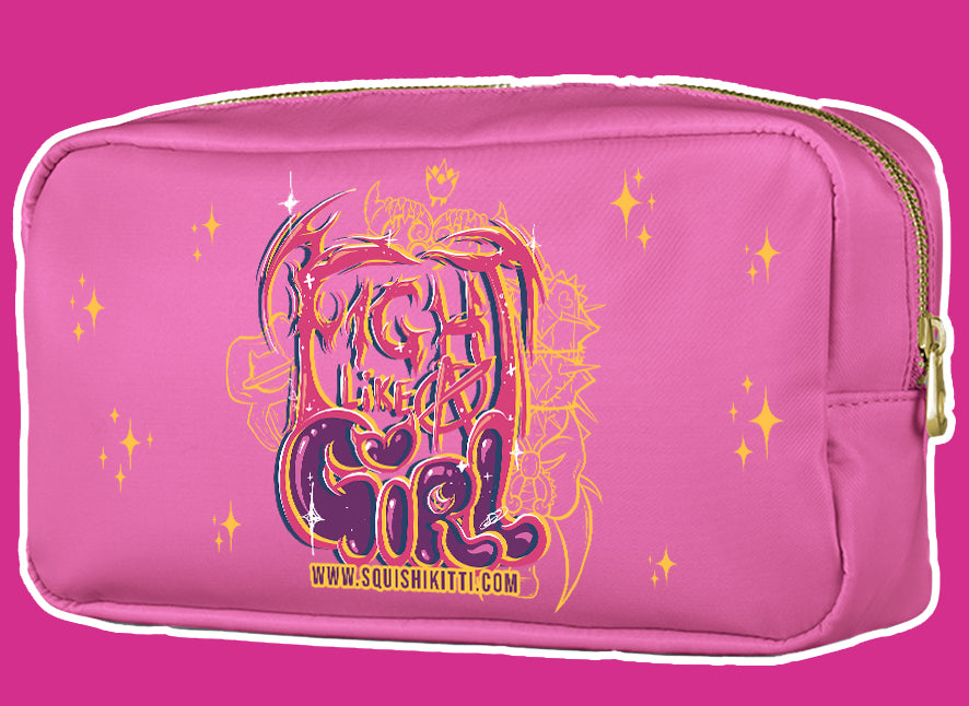 ★ Fight like a Girl vanity / makeup / gym small carry bag ★