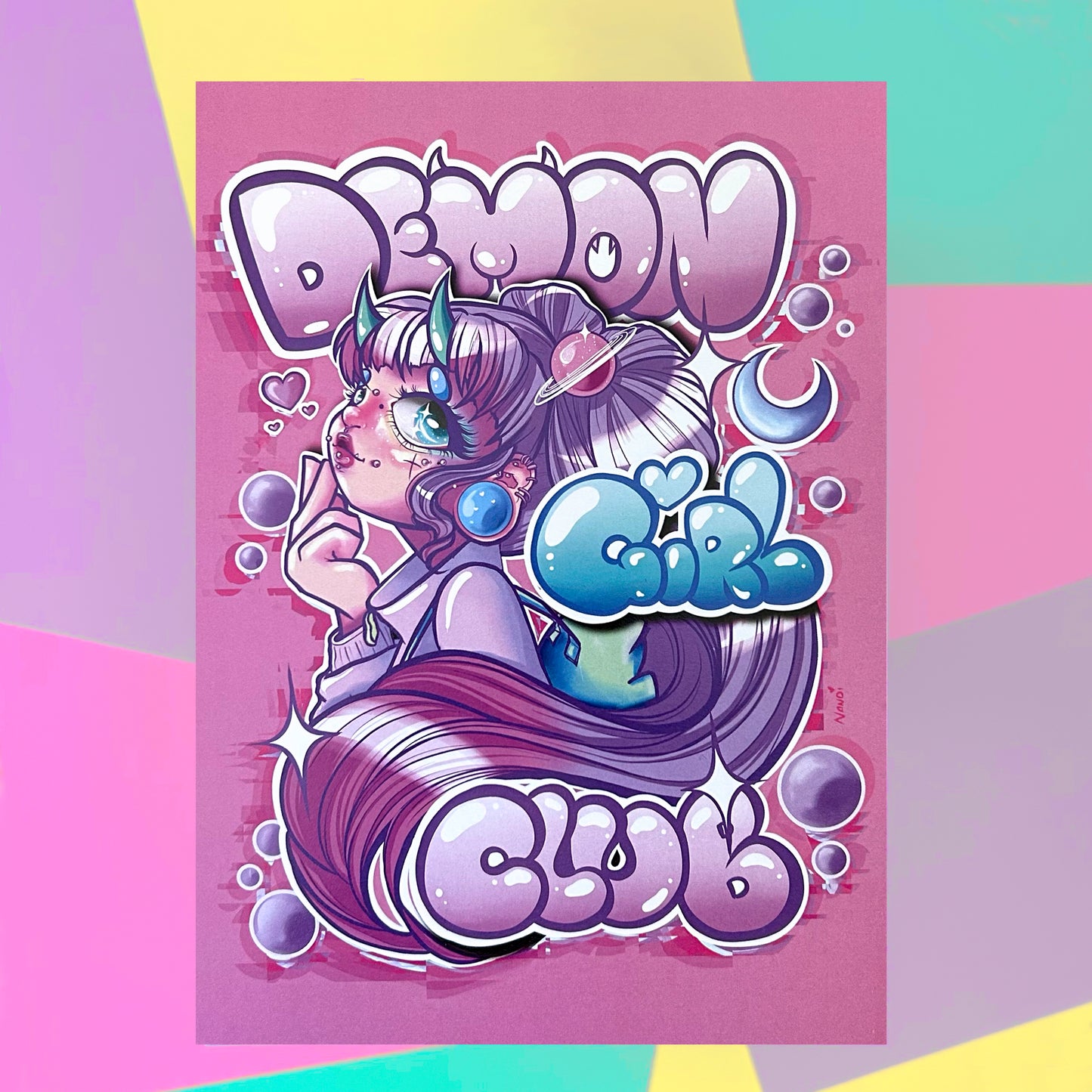 A5 Demon Girl Club Print