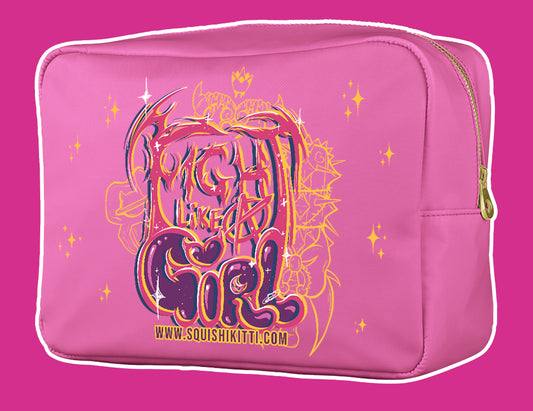 ★ Fight like a Girl vanity / makeup / gym small carry bag ★