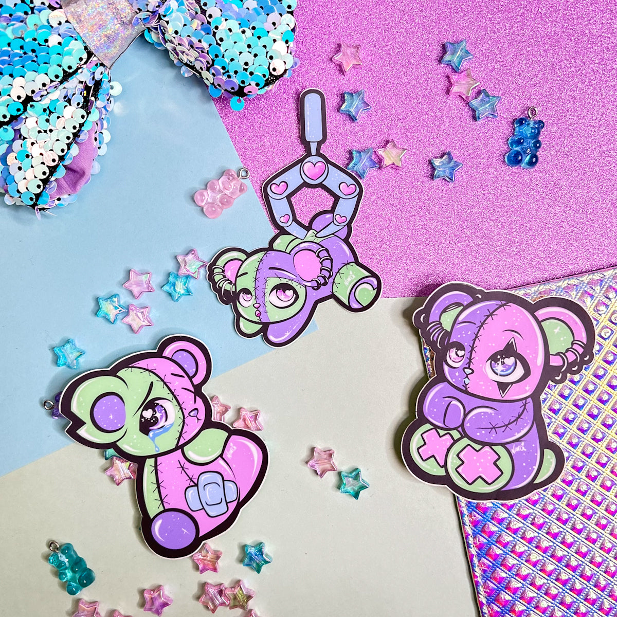 Sad Teddy Bear Plush Sticker