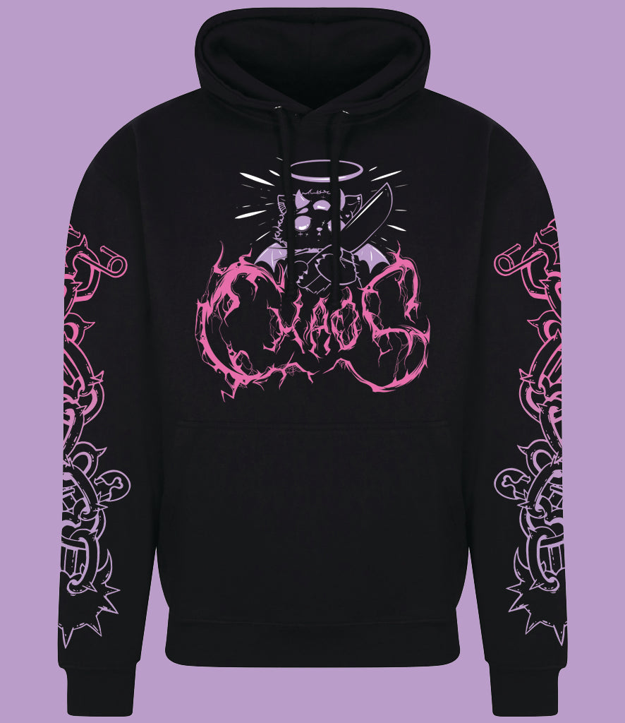 ★ CHAOS Cat Pull Over Zip and Crop Hoodie ★