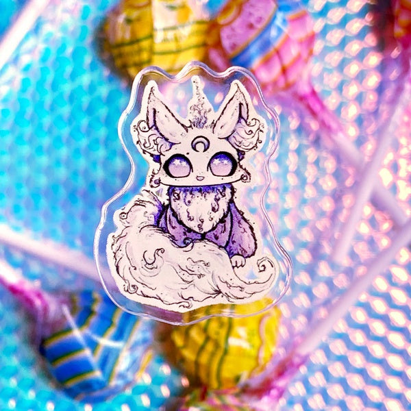 Purple Fox Acrylic Pin