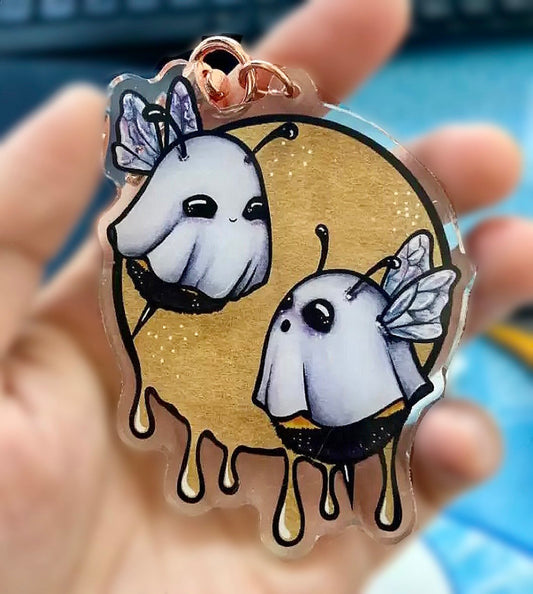 Ghost Boo Bee & Boo Tea Keychains