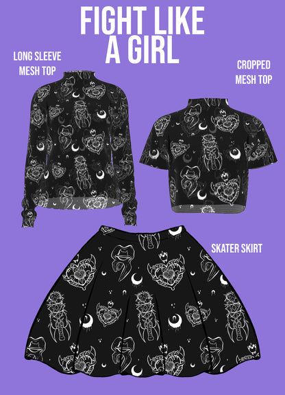 Fight Like A Girl Mesh Crop