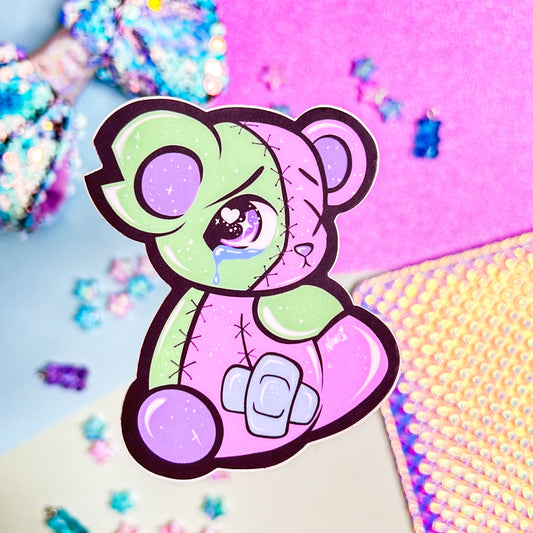 Sad Teddy Bear Plush Sticker