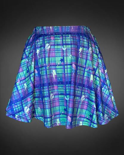 Outer Space Tartan Skater Skirt