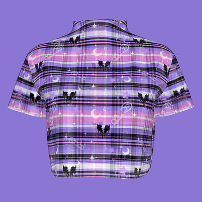 Pastel Punk Tartan Mesh Crop