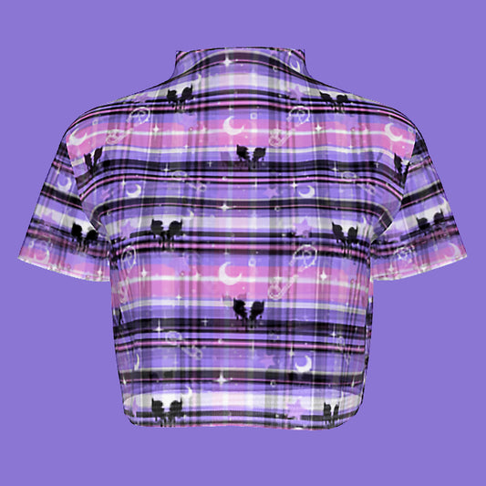 Pastel Punk Tartan Mesh Crop