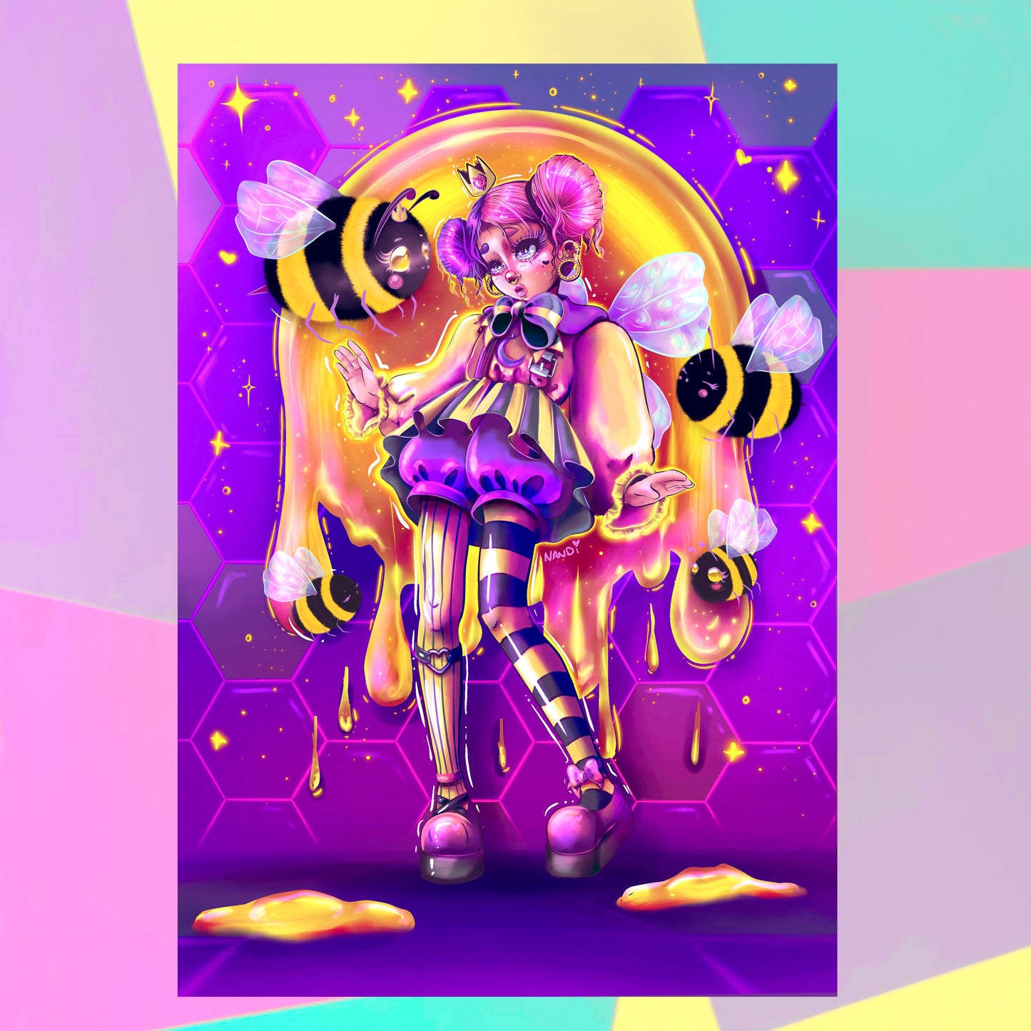 Queen Bee Girl Print