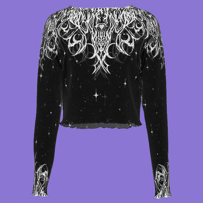 Villain Era Long Sleeve Mesh Crop