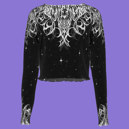 Villain Era Long Sleeve Mesh Crop