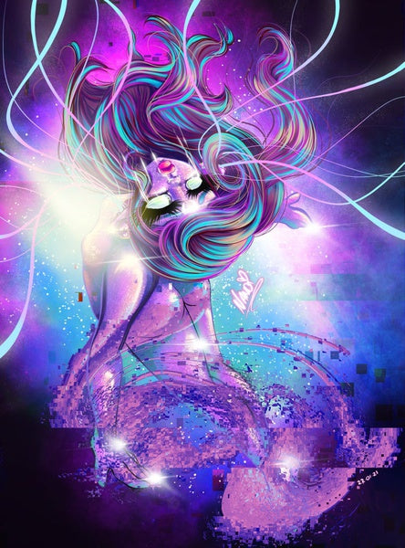 FINE ART PRINT Hand Signed Glitch A4 Giclée Print