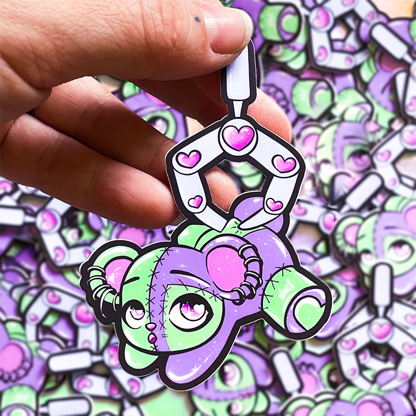 Claw Machine Teddy Bear Plush Sticker